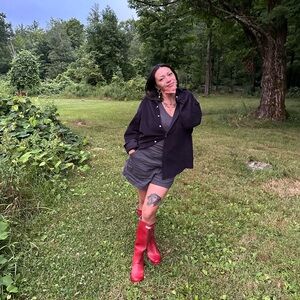 Red Hunter knee high Rain Boots galoshes rubber gum boots